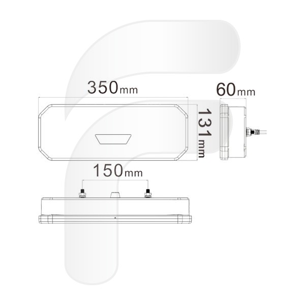 PILOTO TRASERO LED 10/30V DINÁMICO DERECHO 350MM
